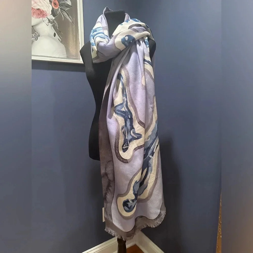 IPPOLITA 100% WOOL ABSTRACT SCARF